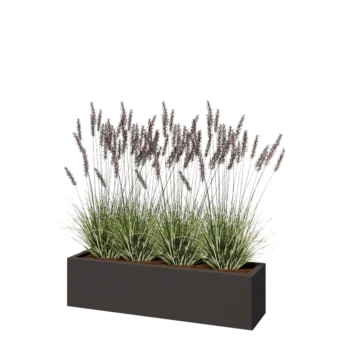 Tērauda puķu kaste - Taisnstūris - 120 x 30 x 30 cm - Cita RAL krāsa - Bez pamatplates