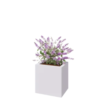 Tērauda puķu kaste - Taisnstūris - 40 x 30 x 40 cm - RAL9010 matēts (balts) - Bez pamatplates