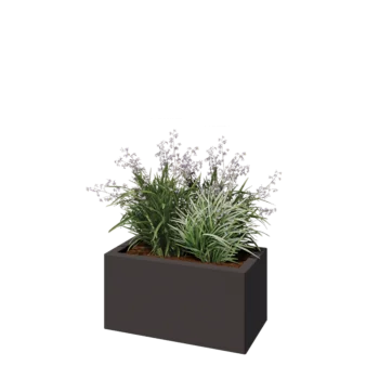 Tērauda puķu kaste - Taisnstūris - 60 x 30 x 30 cm - RAL7016 matēts (antracīta pelēks) - Ar pamatplati