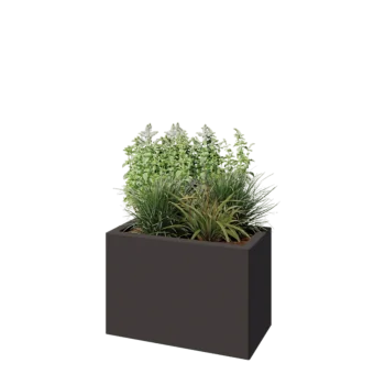 Tērauda puķu kaste - Taisnstūris - 60 x 30 x 40 cm - RAL7016 matēts (antracīta pelēks) - Bez pamatplates