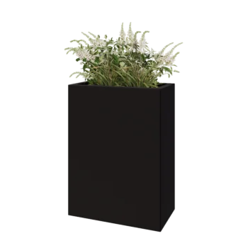 Tērauda puķu kaste - Taisnstūris - 60 x 30 x 80 cm - RAL9005 matēts (melns) - Bez pamatplates