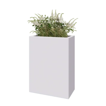 Tērauda puķu kaste - Taisnstūris - 60 x 30 x 80 cm - RAL9010 matēts (balts) - Bez pamatplates