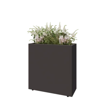 Tērauda puķu kaste - Taisnstūris - 80 x 30 x 80 cm - Cita RAL krāsa - Ar pamatplati - Ar kājām