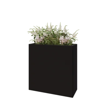 Tērauda puķu kaste - Taisnstūris - 80 x 30 x 80 cm - RAL9005 matēts (melns) - Bez pamatplates