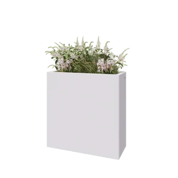 Tērauda puķu kaste - Taisnstūris - 80 x 30 x 80 cm - RAL9010 matēts (balts) - Bez pamatplates