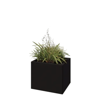 Tērauda puķu kaste - Taisnstūris - 50 x 40 x 40 cm - RAL9005 matēts (melns) - Bez pamatplates
