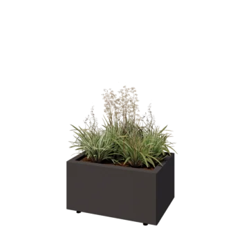 Tērauda puķu kaste - Taisnstūris - 60 x 40 x 30 cm - Cita RAL krāsa - Ar pamatplati - Ar kājām