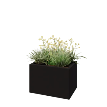 Tērauda puķu kaste - Taisnstūris - 60 x 40 x 40 cm - RAL9005 matēts (melns) - Bez pamatplates