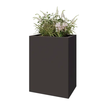 Tērauda puķu kaste - Taisnstūris - 60 x 40 x 80 cm - RAL7016 matēts (antracīta pelēks) - Bez pamatplates