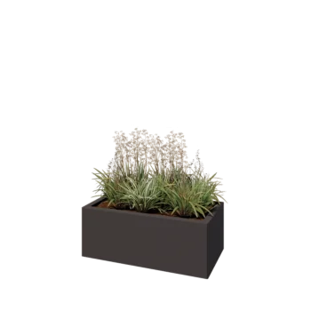 Tērauda puķu kaste - Taisnstūris - 80 x 40 x 30 cm - Cita RAL krāsa - Ar pamatplati