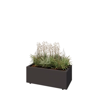 Tērauda puķu kaste - Taisnstūris - 80 x 40 x 30 cm - RAL7016 matēts (antracīta pelēks) - Ar pamatplati - Ar kājām