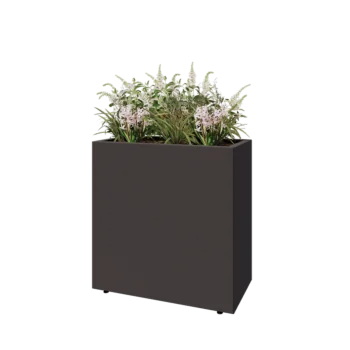 Tērauda puķu kaste - Taisnstūris - 80 x 40 x 80 cm - RAL7016 matēts (antracīta pelēks) - Ar pamatplati - Ar kājām