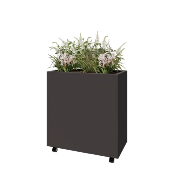 Tērauda puķu kaste - Taisnstūris - 80 x 40 x 80 cm - Cita RAL krāsa - Ar pamatplati - Ar riteņiem