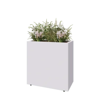 Tērauda puķu kaste - Taisnstūris - 80 x 40 x 80 cm - RAL9010 matēts (balts) - Ar pamatplati - Ar kājām