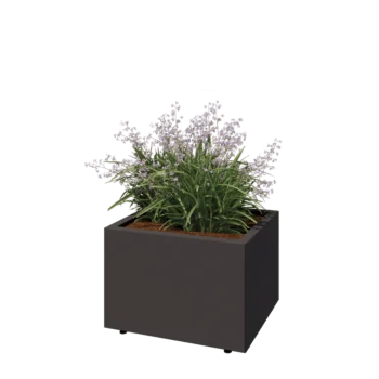 Tērauda puķu kaste - Taisnstūris - 60 x 50 x 40 cm - Cita RAL krāsa - Ar pamatplati - Ar kājām