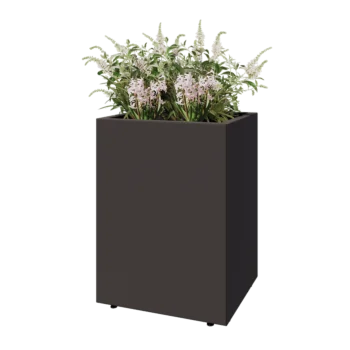 Tērauda puķu kaste - Taisnstūris - 60 x 50 x 80 cm - Cita RAL krāsa - Ar pamatplati - Ar kājām