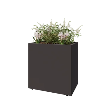 Tērauda puķu kaste - Taisnstūris - 80 x 50 x 80 cm - Cita RAL krāsa - Ar pamatplati - Ar kājām