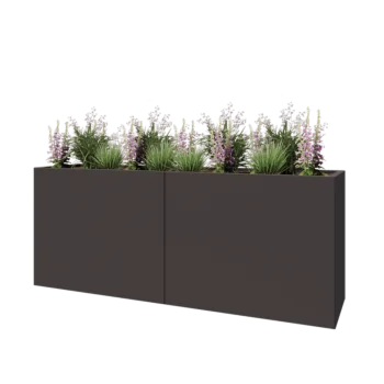 Tērauda puķu kaste XXL - Taisnstūris - 200 x 50 x 80 cm - Cita RAL krāsa - Ar pamatplati