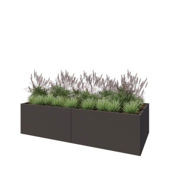 Tērauda puķu kaste XXL - Taisnstūris - 240 x 100 x 60 cm - RAL7016 matēts (antracīta pelēks) - Bez pamatplates