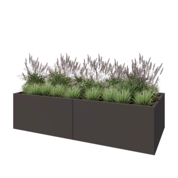 Tērauda puķu kaste XXL - Taisnstūris - 240 x 100 x 60 cm - Cita RAL krāsa - Ar pamatplati