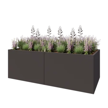 Tērauda puķu kaste XXL - Taisnstūris - 240 x 100 x 80 cm - Cita RAL krāsa - Ar pamatplati