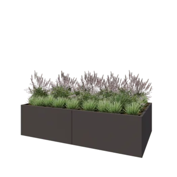 Tērauda puķu kaste XXL - Taisnstūris - 240 x 120 x 60 cm - RAL7016 matēts (antracīta pelēks) - Bez pamatplates