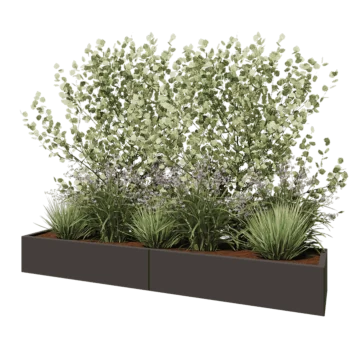 Tērauda puķu kaste XXL - Taisnstūris - 240 x 50 x 30 cm - RAL7016 matēts (antracīta pelēks) - Bez pamatplates