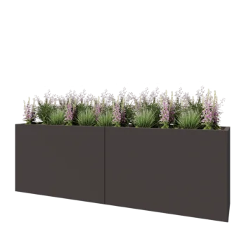 Tērauda puķu kaste XXL - Taisnstūris - 240 x 50 x 80 cm - RAL7016 matēts (antracīta pelēks) - Bez pamatplates
