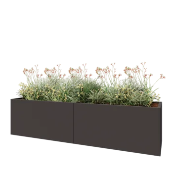 Tērauda puķu kaste XXL - Taisnstūris - 240 x 60 x 60 cm - RAL7016 matēts (antracīta pelēks) - Bez pamatplates