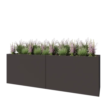 Tērauda puķu kaste XXL - Taisnstūris - 240 x 60 x 80 cm - Cita RAL krāsa - Bez pamatplates