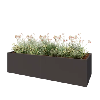Tērauda puķu kaste XXL - Taisnstūris - 240 x 80 x 60 cm - Cita RAL krāsa - Ar pamatplati