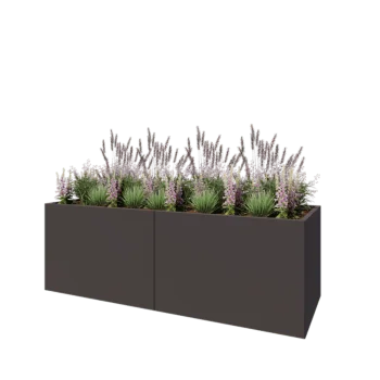 Tērauda puķu kaste XXL - Taisnstūris - 240 x 80 x 80 cm - RAL7016 matēts (antracīta pelēks) - Bez pamatplates