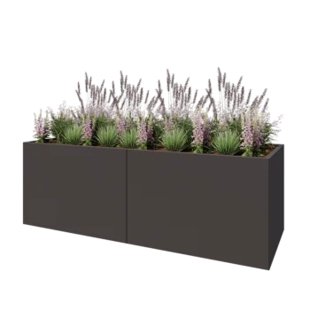 Tērauda puķu kaste XXL - Taisnstūris - 240 x 80 x 80 cm - Cita RAL krāsa - Ar pamatplati