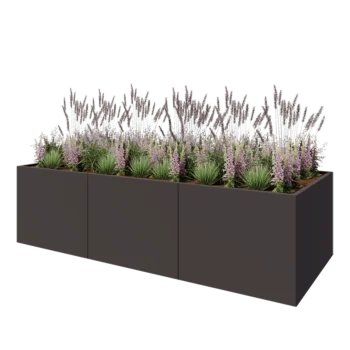 Tērauda puķu kaste XXL - Taisnstūris - 300 x 120 x 80 cm - Cita RAL krāsa - Bez pamatplates