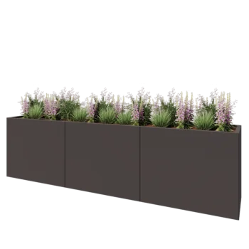 Tērauda puķu kaste XXL - Taisnstūris - 300 x 50 x 80 cm - Cita RAL krāsa - Bez pamatplates