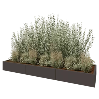 Tērauda puķu kaste XXL - Taisnstūris - 300 x 80 x 30 cm - Cita RAL krāsa - Bez pamatplates