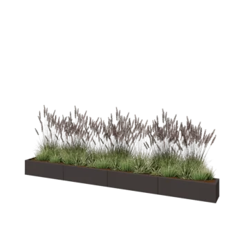 Tērauda puķu kaste XXL - Taisnstūris - 400 x 30 x 30 cm - Cita RAL krāsa - Ar pamatplati