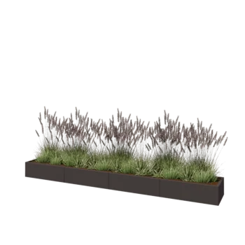 Tērauda puķu kaste XXL - Taisnstūris - 400 x 50 x 30 cm - RAL7016 matēts (antracīta pelēks) - Bez pamatplates