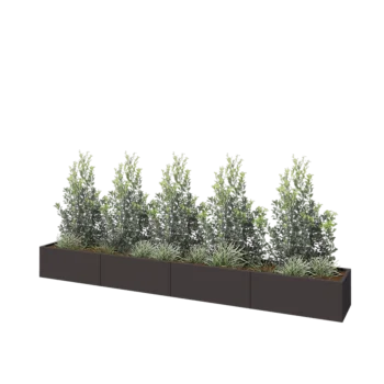 Tērauda puķu kaste XXL - Taisnstūris - 400 x 50 x 40 cm - Cita RAL krāsa - Bez pamatplates