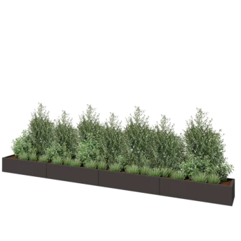 Tērauda puķu kaste XXL - Taisnstūris - 480 x 40 x 30 cm - Cita RAL krāsa - Ar pamatplati