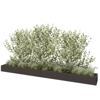 Tērauda puķu kaste XXL - Taisnstūris - 480 x 50 x 30 cm - Cita RAL krāsa - Ar pamatplati