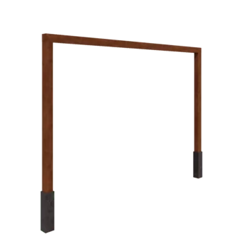 Kortena tērauda pergola - Taisns - 400 x 230 cm - Ar betona pamatu