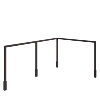 Tērauda pergola - Stūris - 600 x 412 x 230 cm - RAL7016 matēts (antracīta pelēks) - Ar betona pamatu