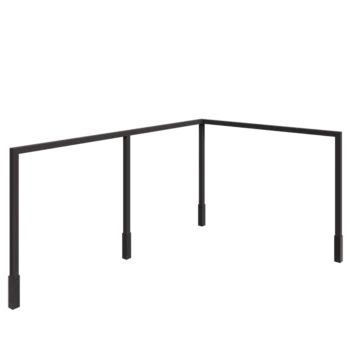 Tērauda pergola - Stūris - 600 x 412 x 230 cm - Cita RAL krāsa - Ar betona pamatu