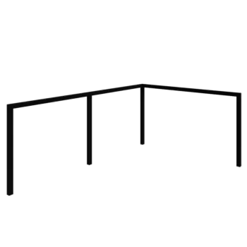 Tērauda pergola - Stūris - 600 x 412 x 230 cm - RAL9005 matēts (melns) - Bez betona pamata