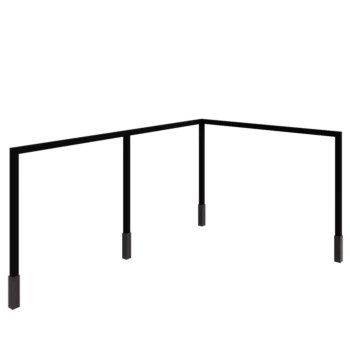 Tērauda pergola - Stūris - 600 x 412 x 230 cm - RAL9005 matēts (melns) - Ar betona pamatu
