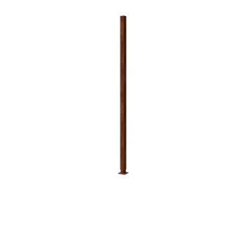 Kortena tērauda žogs H - Gala stabs ar pamatplati - 190 x 6 x 6 cm - Priekš 3x panelis 63,3 cm