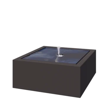 Alumīnija dārza strūklaka - Lyra - 100 x 100 x 40 cm - RAL7016 matēts (antracīta pelēks) - Ar LED apgaismojums