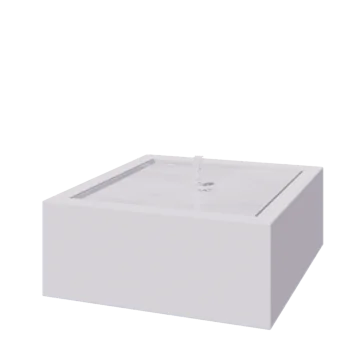 Alumīnija dārza strūklaka - Lyra - 100 x 100 x 40 cm - RAL9010 matēts (balts) - Ar LED apgaismojums