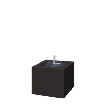 Alumīnija dārza strūklaka - Lyra - 50 x 50 x 40 cm - RAL9005 matēts (melns) - Ar LED apgaismojums